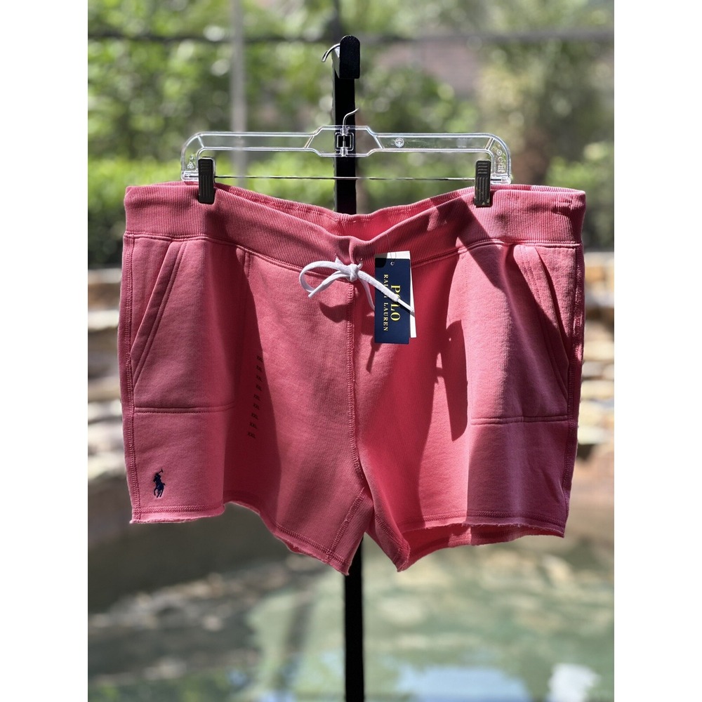 Polo Ralph Lauren Women's 2XL Pink Cotton Blend Fleece Sweat Shorts